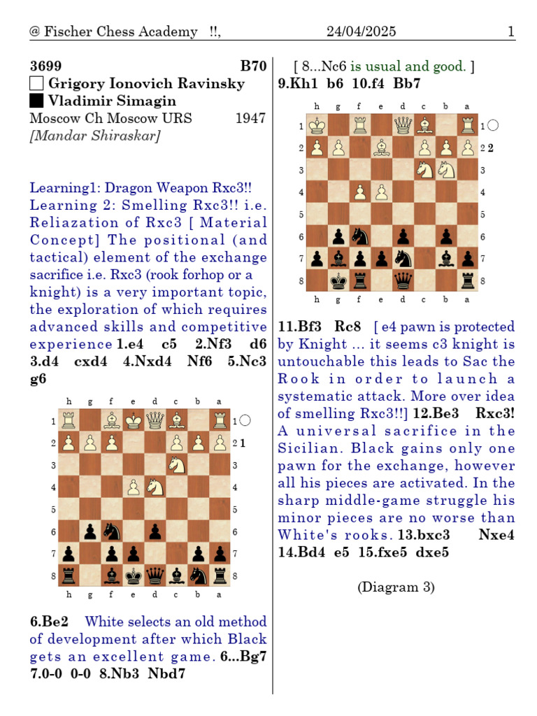 Advanced Sicilian Rxc3 Sacrifice Guide | PDF | Chess Theory ...