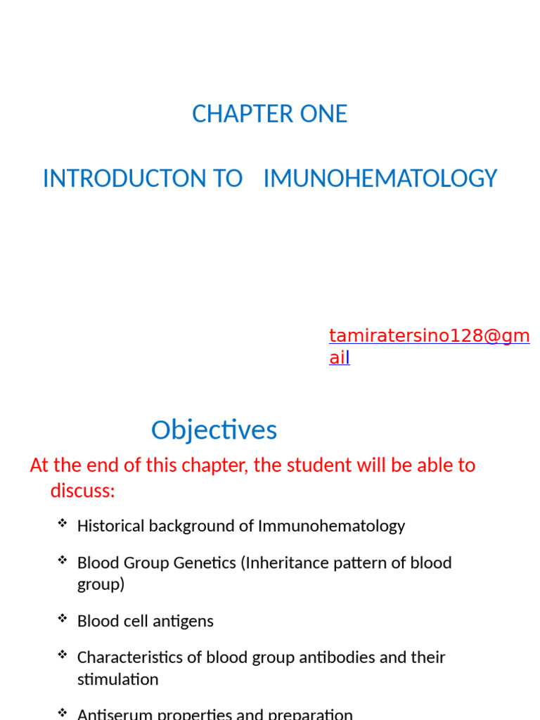 Chapter 1-Introduction to Immunohematology (1) | PDF | Genotype | Blood ...