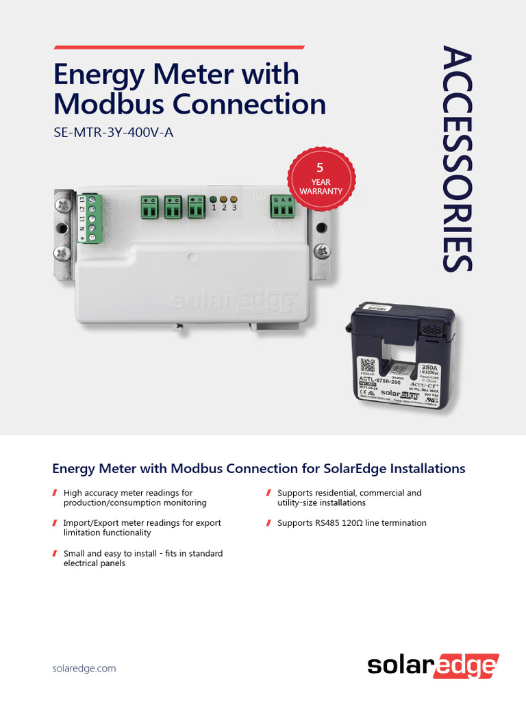 SolarEdge SE-MTR-3Y-400V-A Overview | PDF | Alternating Current ...