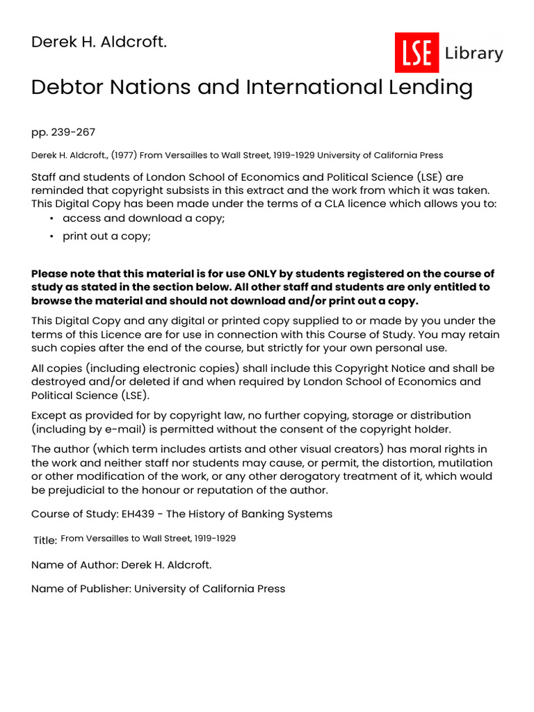 EH439 WK5 Debtor Nations and International Lending | PDF | Balance Of ...