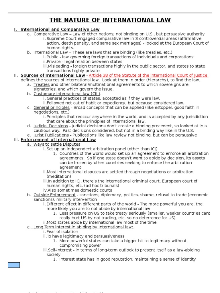 The Nature of International Law | PDF | Federal Preemption | Treaty