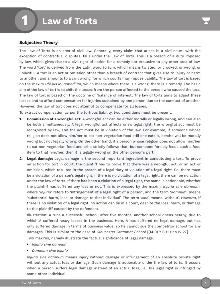 Understanding the Law of Torts | PDF | Tort | Legal Liability