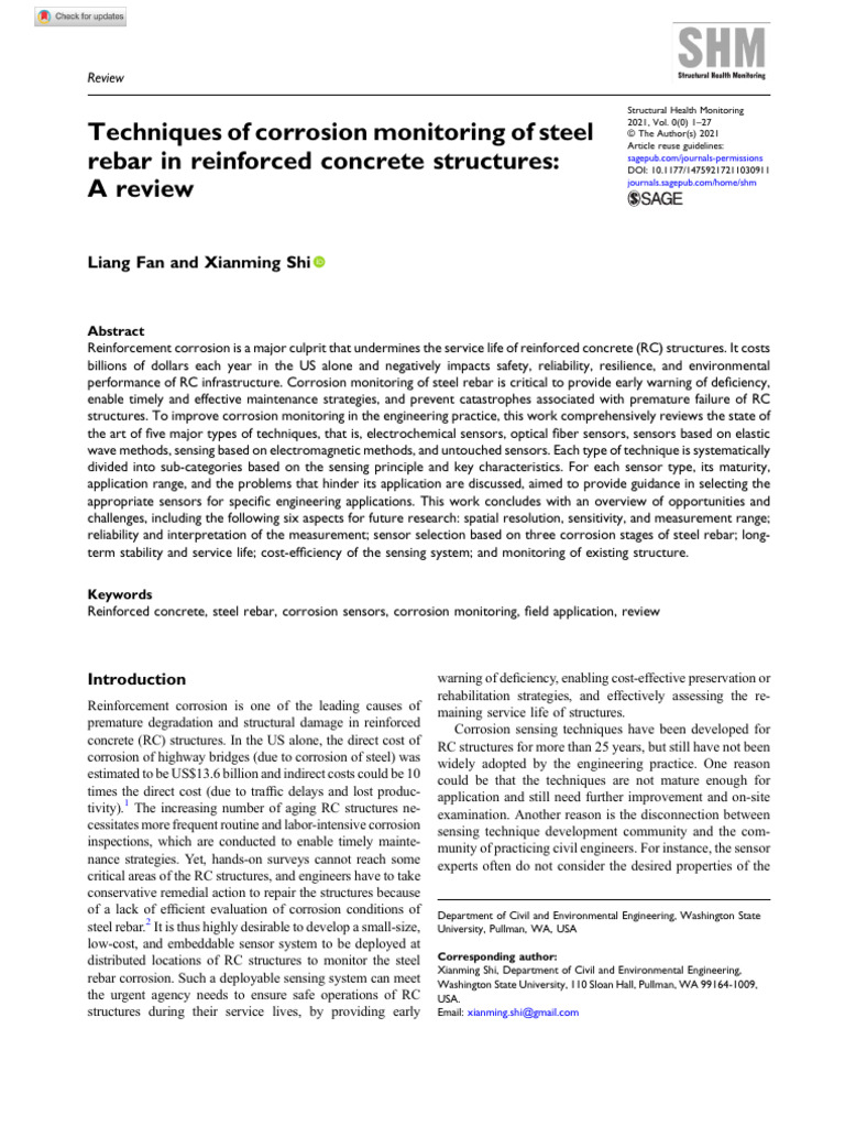 Corrosion Monitoring Techniques for RC Structures | PDF | Corrosion ...