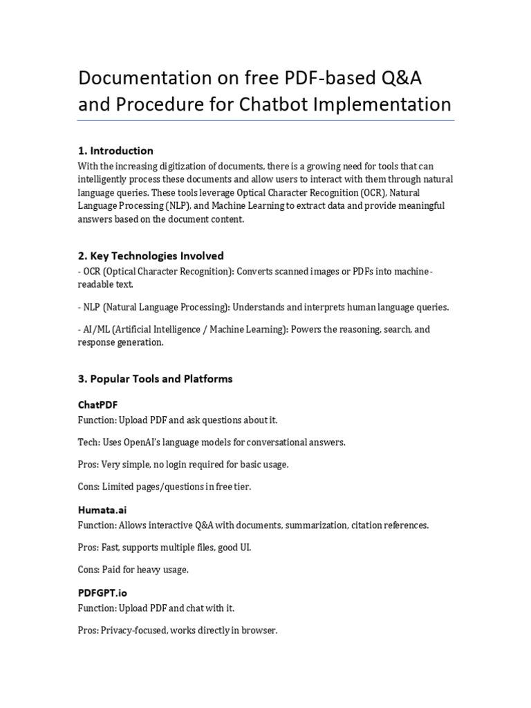 Chatbot Documentation | PDF | Artificial Intelligence | Intelligence ...