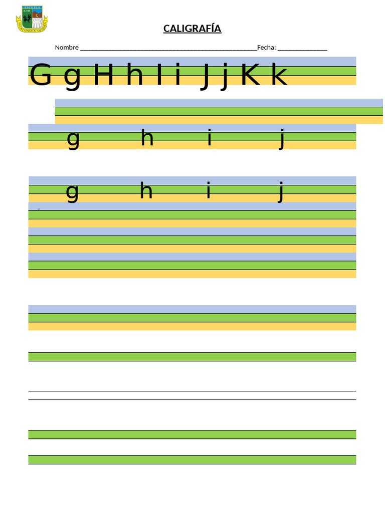 Hojas de Caligrafía para Imprimir | PDF