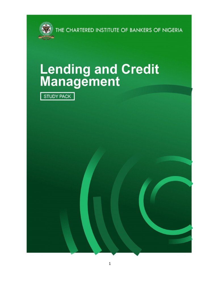 Lending and Credit Management Study Pack | PDF | Loans | Risk