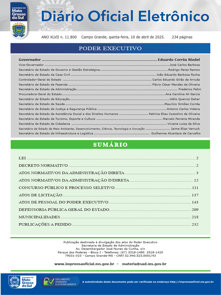 Atos do Poder Executivo - 10 Abril 2025 | PDF | Administração pública ...