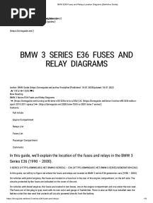 BMW E36 Fuses and Relays Location Diagrams [Definitive Guide]