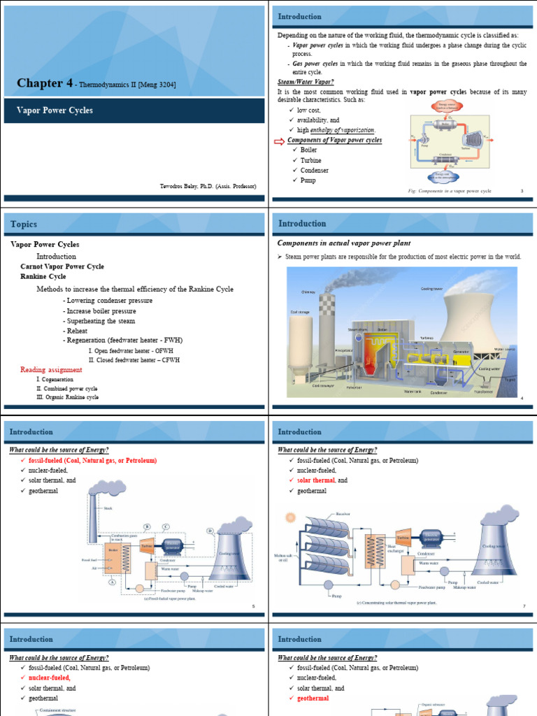 Vapor and Carnot Power Cycles Overview | PDF | Steam | Mechanical ...