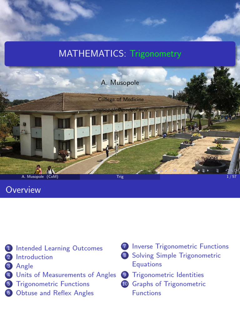 Trigonometry Basics and Applications | PDF | Trigonometric Functions ...