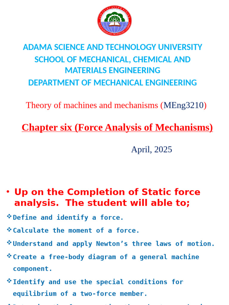 Static Force Analysis in Mechanisms | PDF | Force | Acceleration