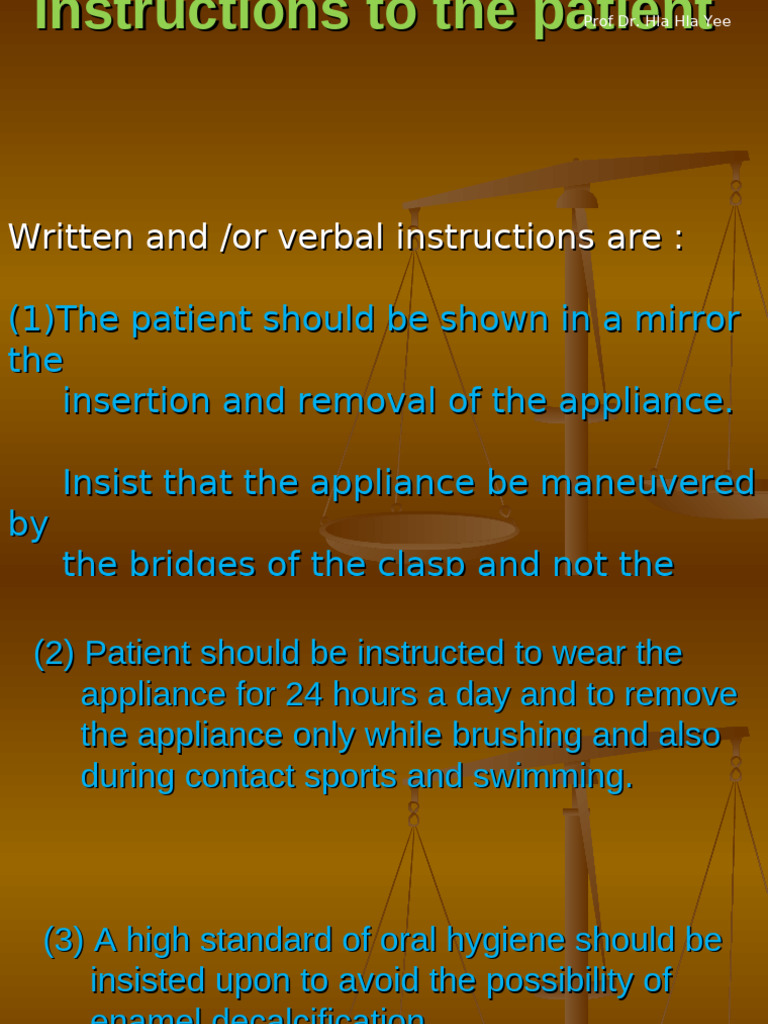 Patient Instructions for Dental Appliance | PDF