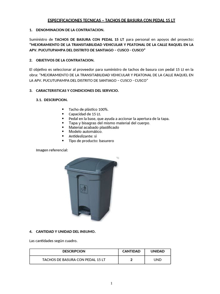 Tachos de Basura Ok | PDF