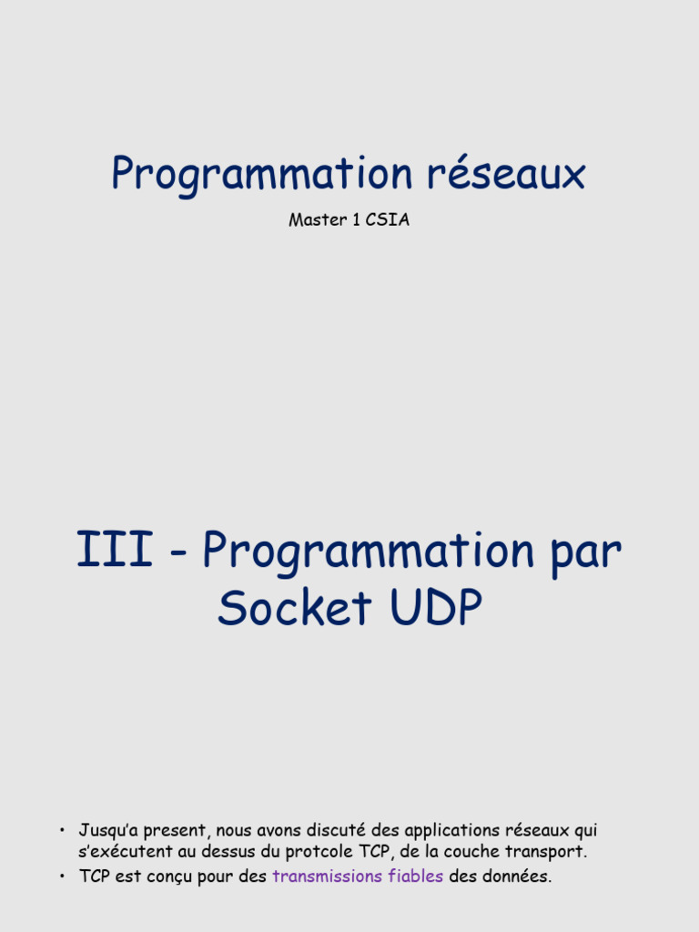 Programmation des Sockets UDP en Java | PDF | Protocole de contrôle de ...