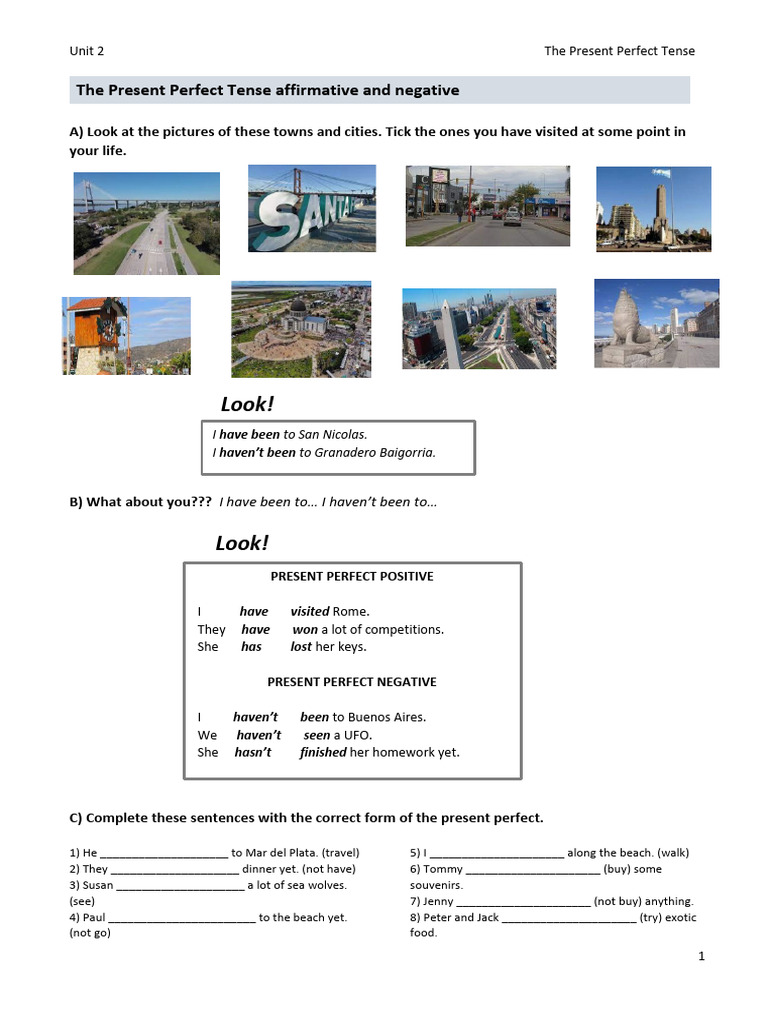 Present Perfect Tense Exercises | PDF | Grammar | Linguistics