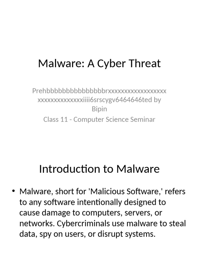 Detailed Malware Seminar PPT | PDF | Malware | Ransomware