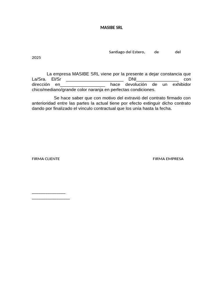 Modelo de Extravio de Contrato | PDF