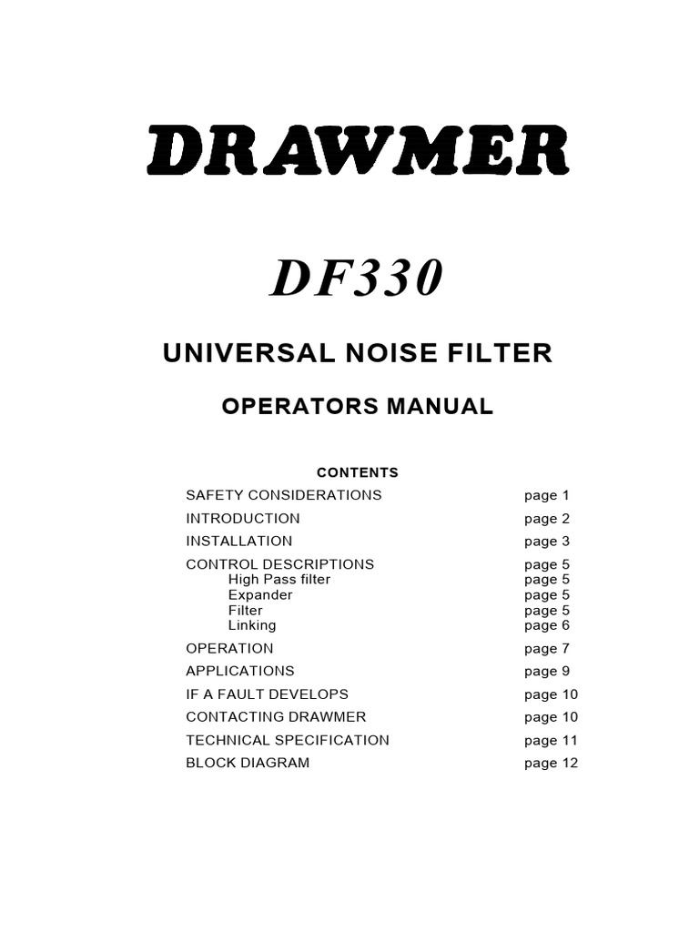 Drawmer DF330 Manual | PDF | Signal Processing | Computer Engineering
