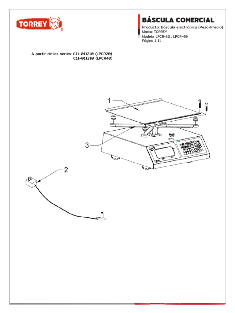 Catálogo Básculas Torrey LPCR-20/40 | PDF | Componentes eléctricos ...