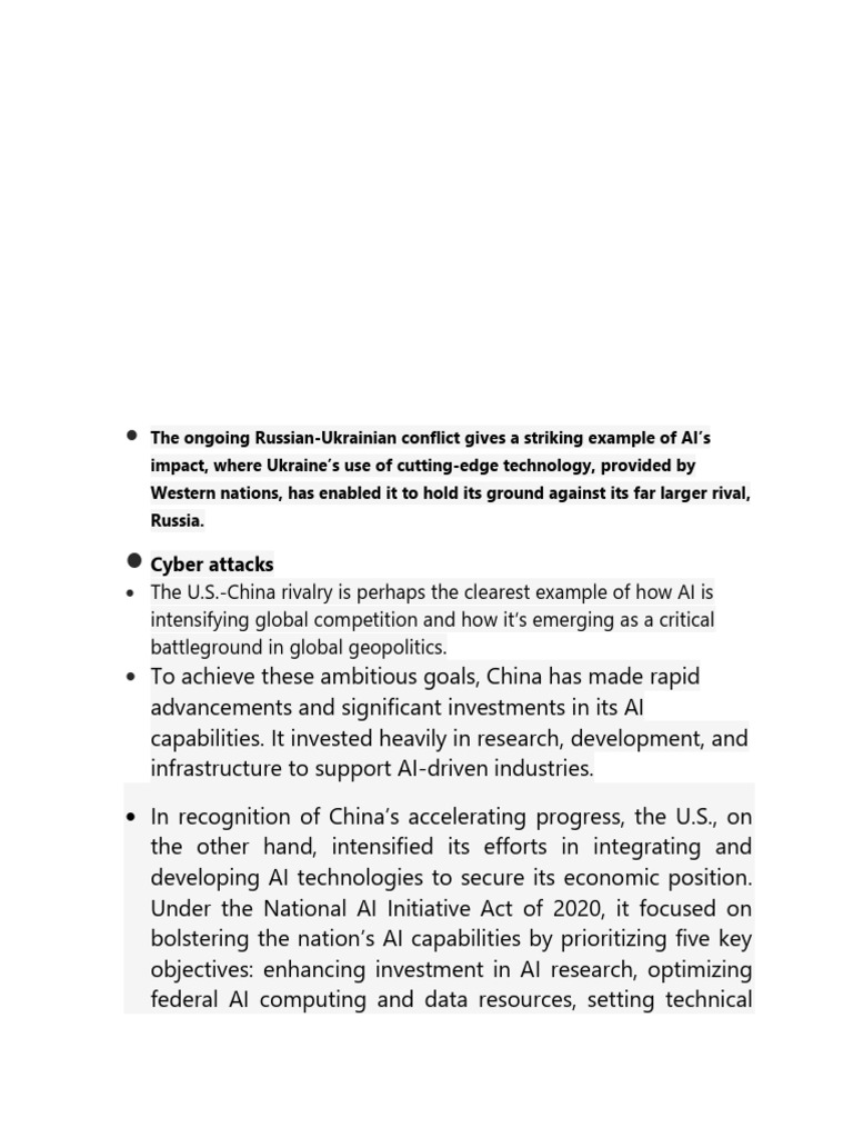 AI's Role in Global Geopolitical Dynamics | PDF | Artificial ...