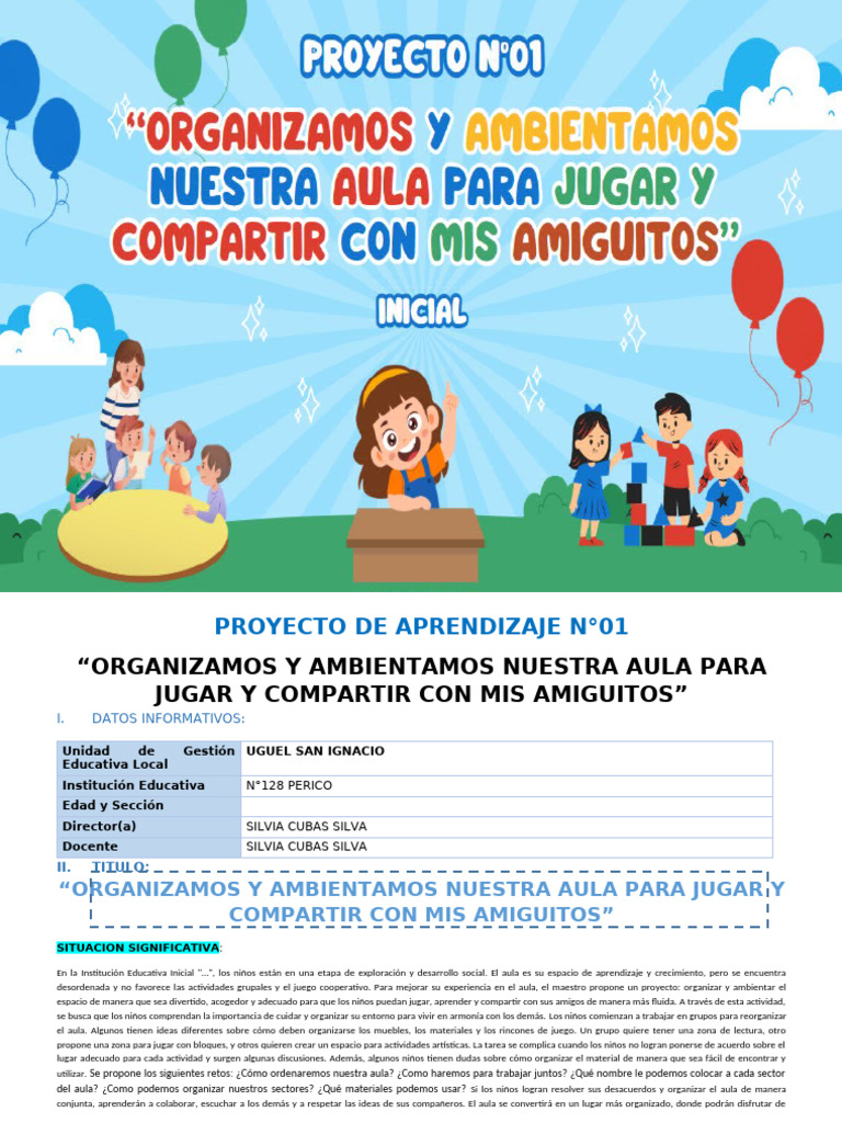 Proyecto de Aula para Aprendizaje Cooperativo | PDF | Aprendizaje ...