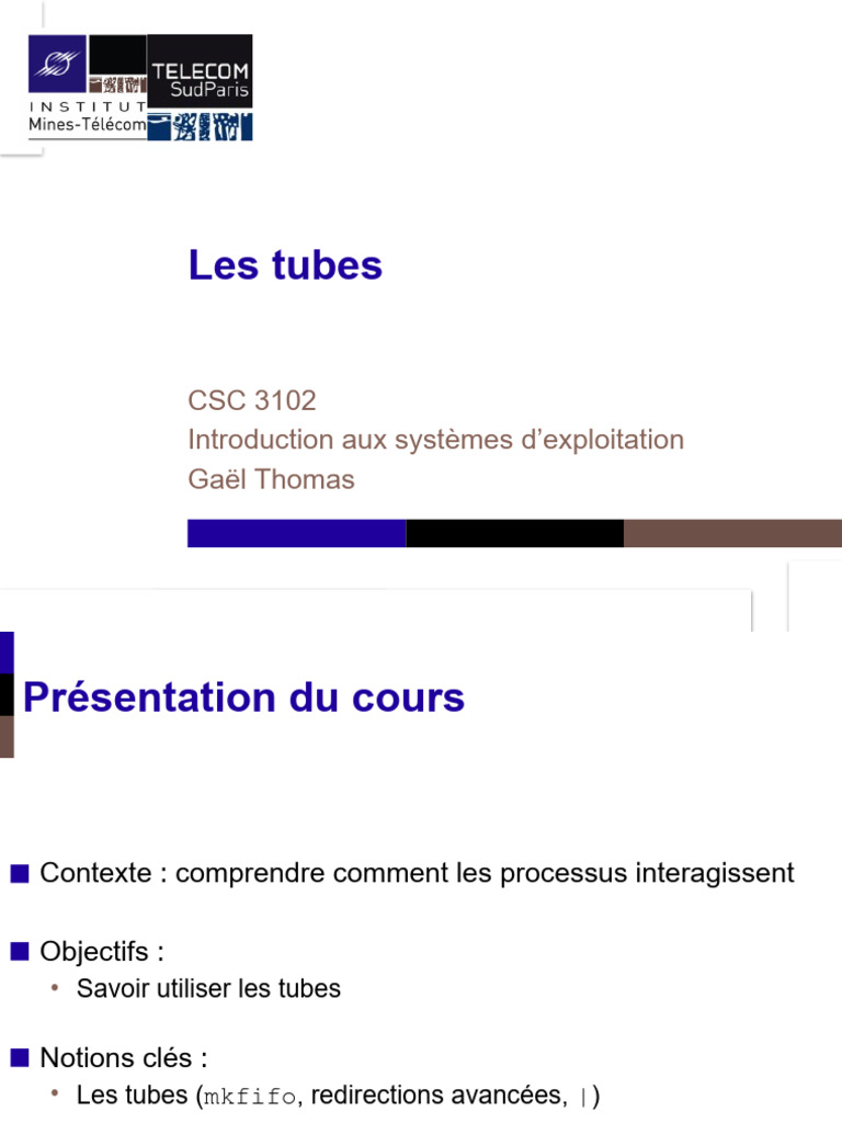 Utilisation des tubes en systèmes d'exploitation | PDF | la ...