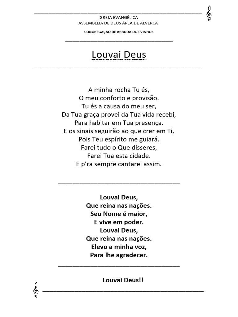 Louvai a Deus: Letra da Música | PDF