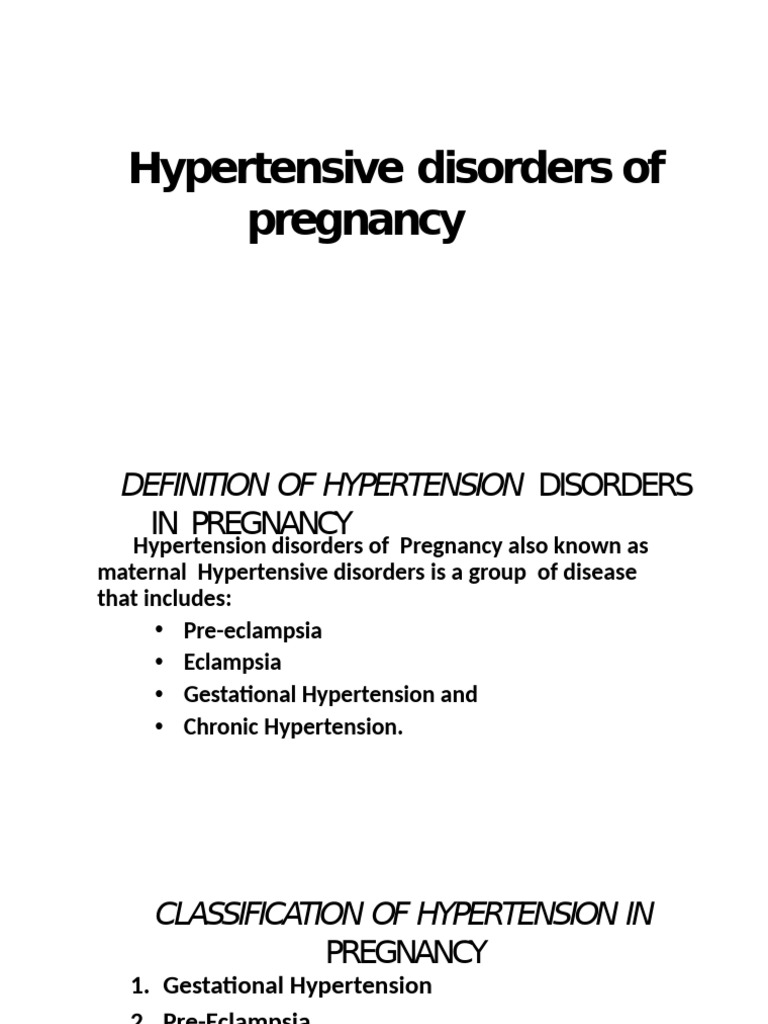 Hypertensive Disorders in Pregnancy | PDF | Hypertension | Maternal Health