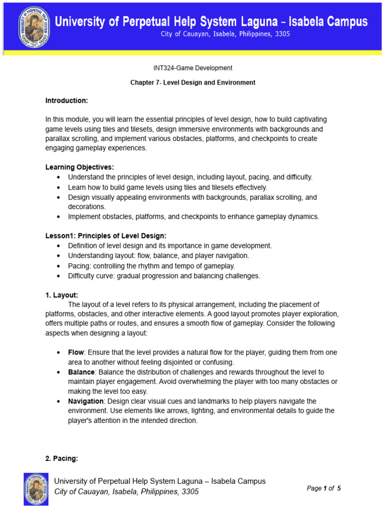 Level Design Principles for Game Development | PDF