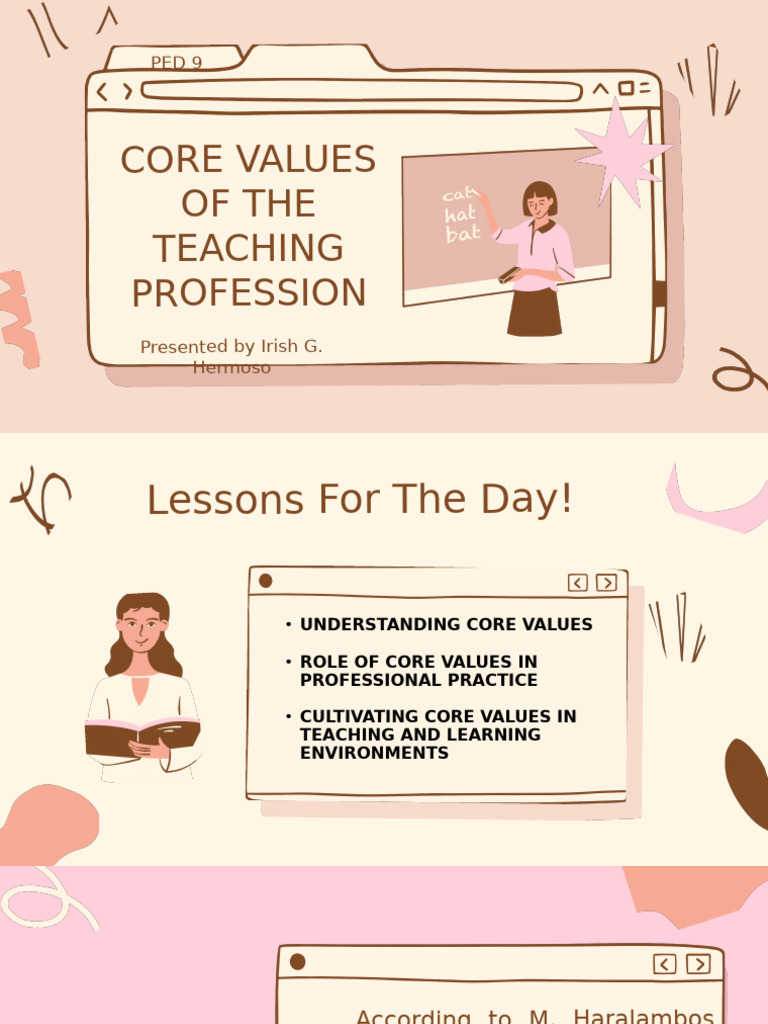 Core Values in the Teaching Profession | PDF | Teachers | Learning