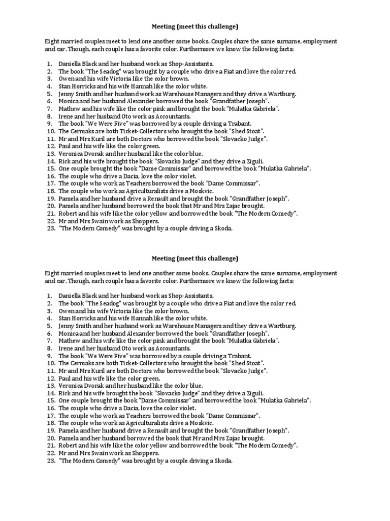 Brain Teaser Meeting Apple Vegetables