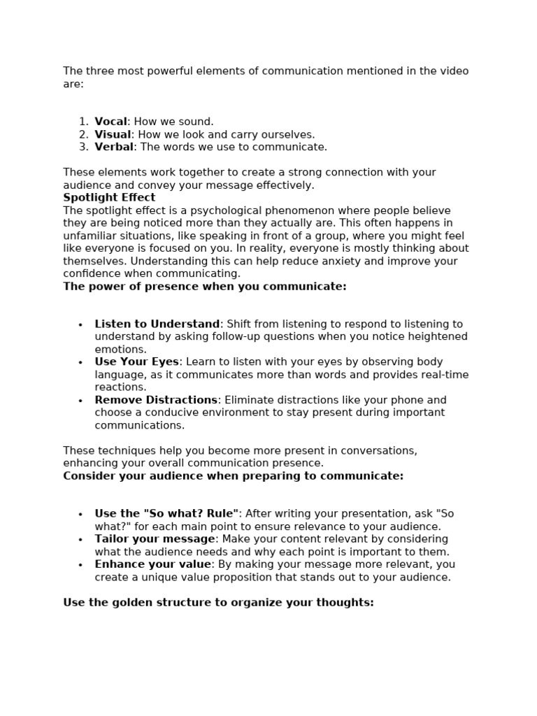 Mastering Communication Skills: Key Elements | PDF | Communication ...