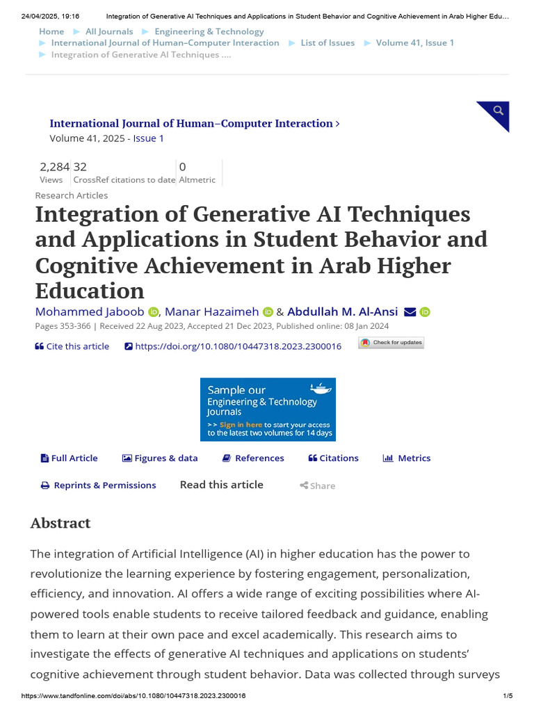 Integration of Generative AI Techniques and Applications in Student ...