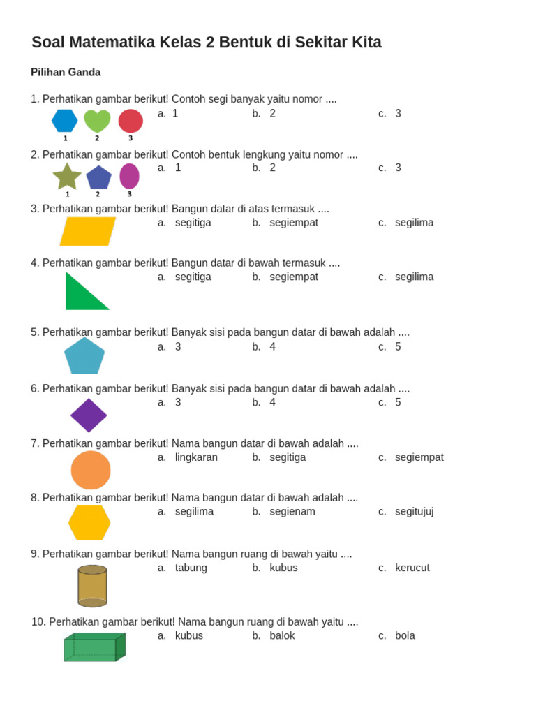 Latihan Soal Matematika Bab 3 | PDF