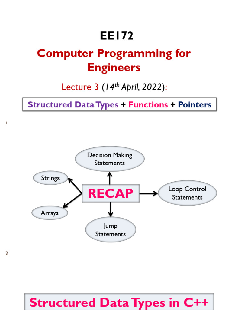 C++ Structured Data Types and Functions | PDF | String (Computer ...