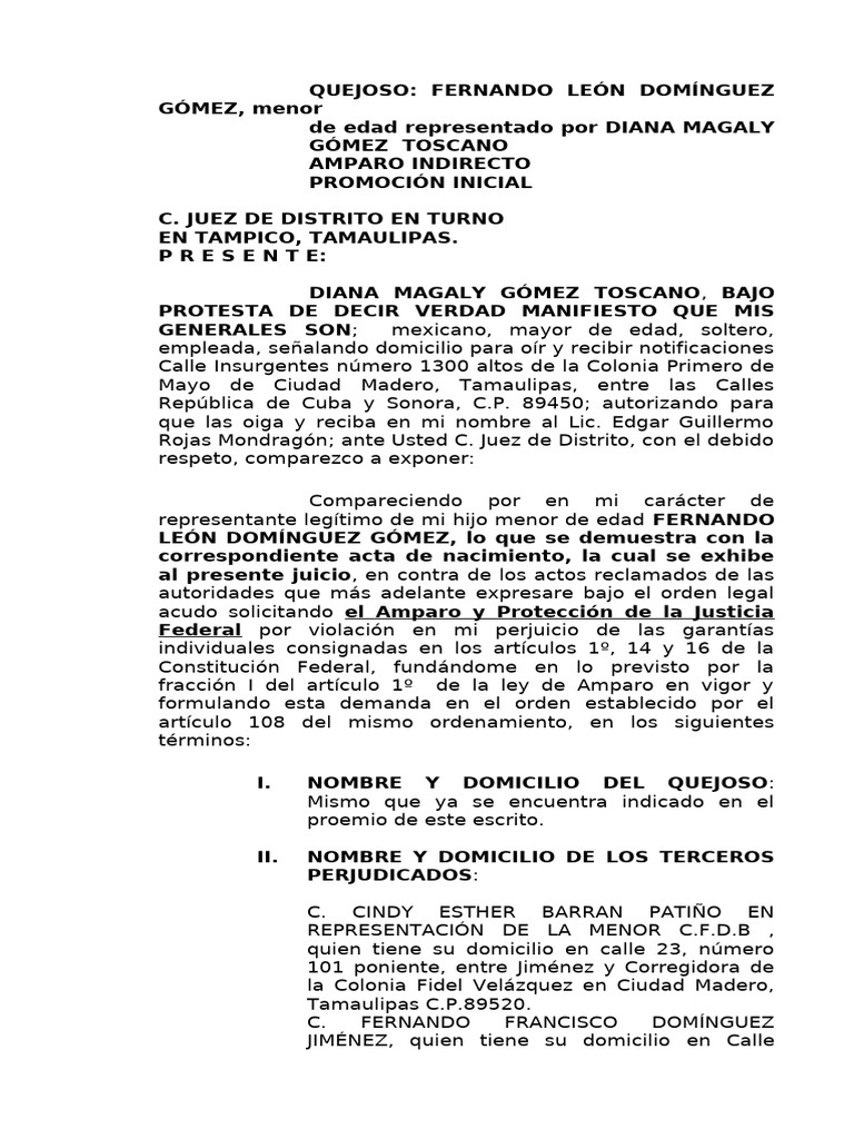 Amparo Indirecto por Violación de Derechos | PDF | Propiedad | Caso de ley