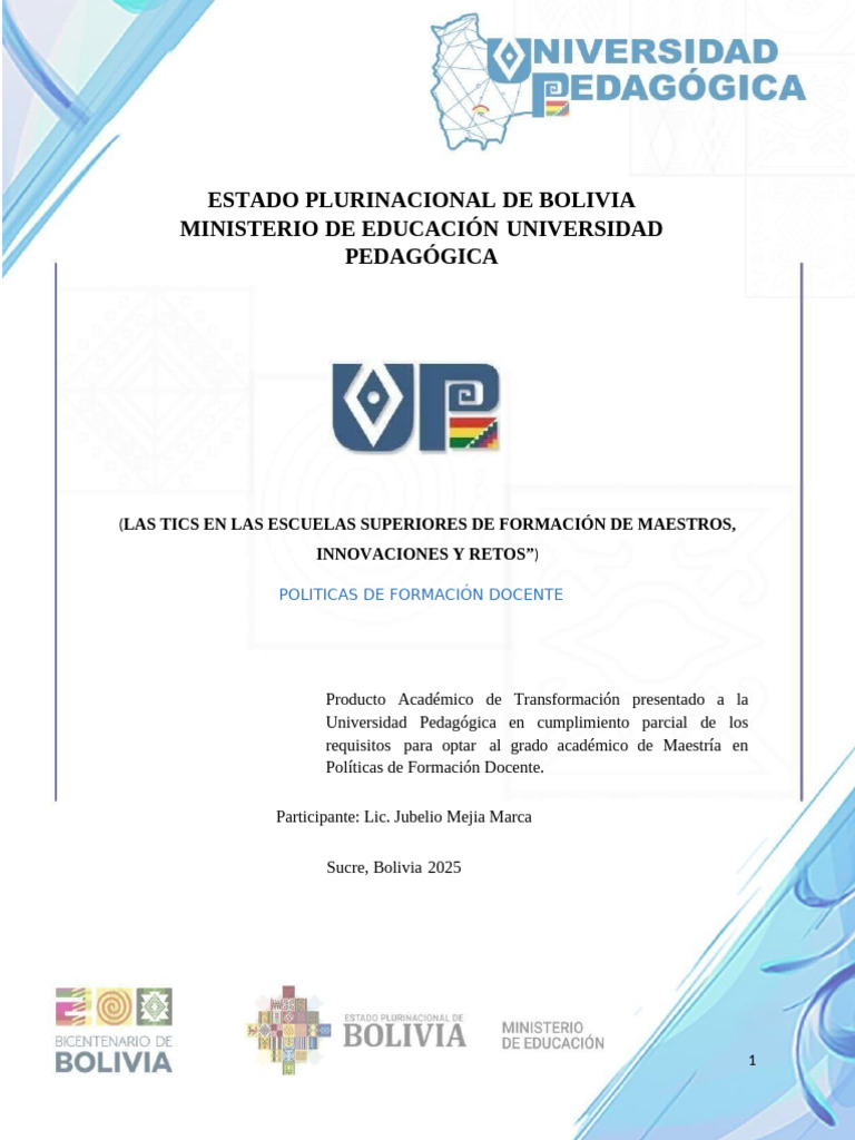 Innovación TIC en Formación Docente Bolivia | PDF | Enseñando | Aprendizaje