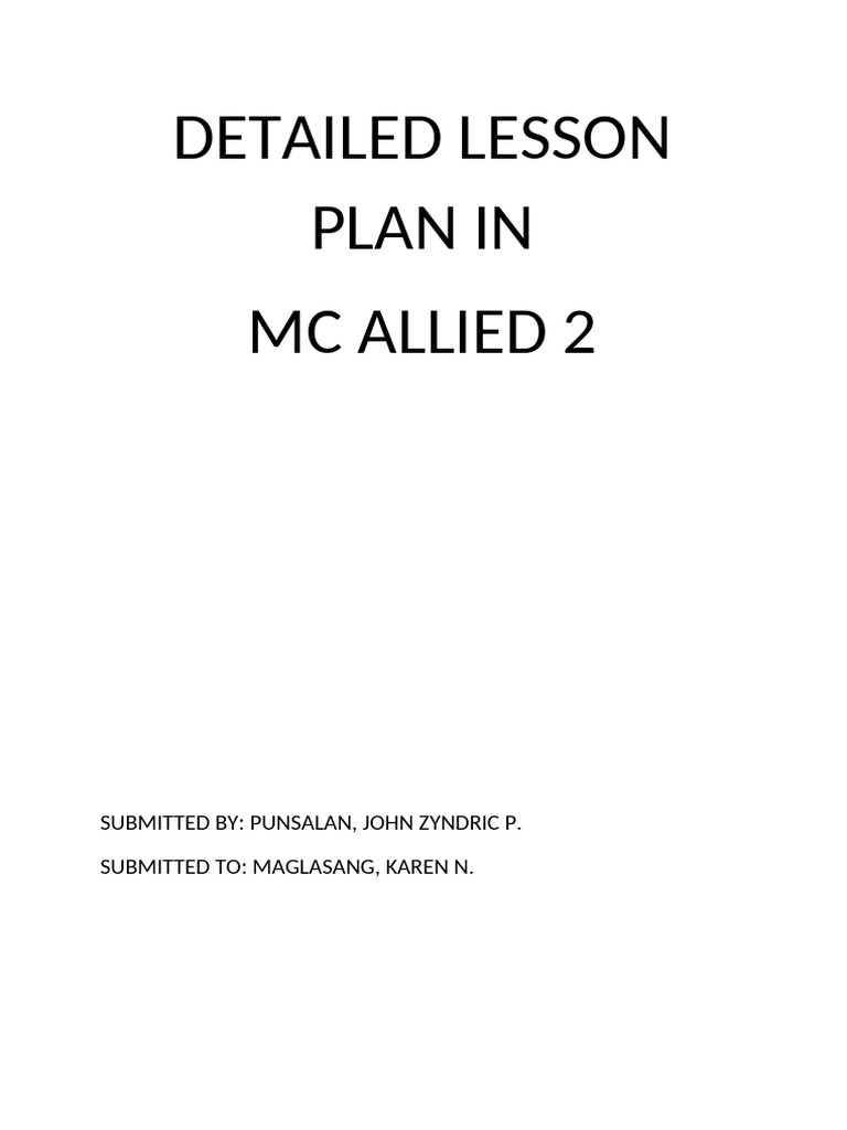 MC Allied 2 Detailed Lesson Plans | PDF