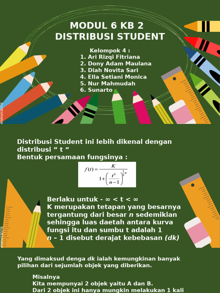 Kelompok 4 - Modul 6 KB 2 - Distribusi Student Ari Rizqi F | PDF