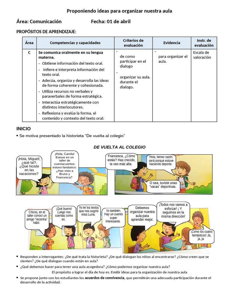 Ideas para organizar el aula eficazmente | PDF | Comunicación ...