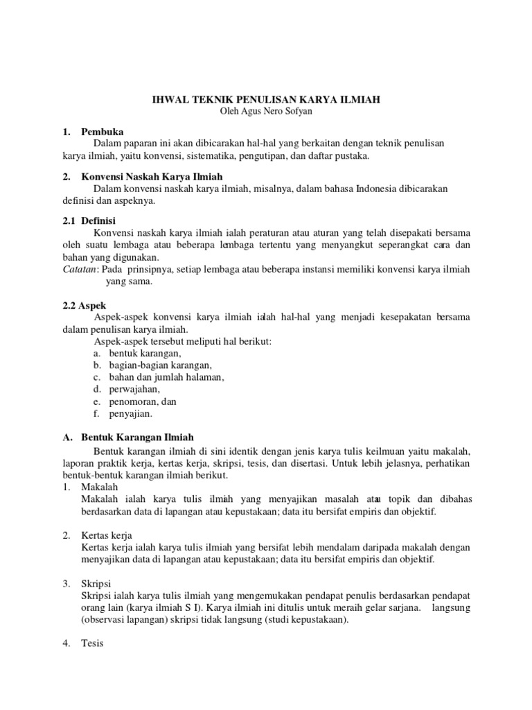 Penulisan Karya Ilmiah