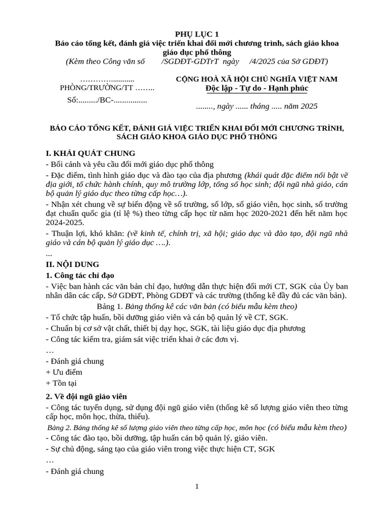 Phu Luc 1 | PDF