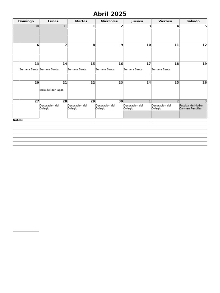 Calendario Escolar 2025 | PDF | Fiestas cristianas y días santos