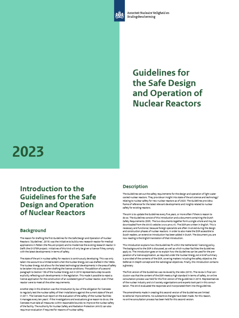 Guidelines For The Safe Design and Operation of Nuclear Reactors April ...
