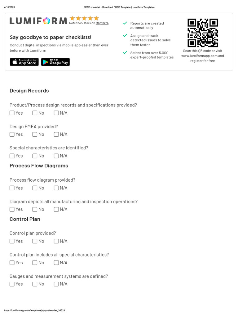 Ppap-Checklist 34323 | PDF