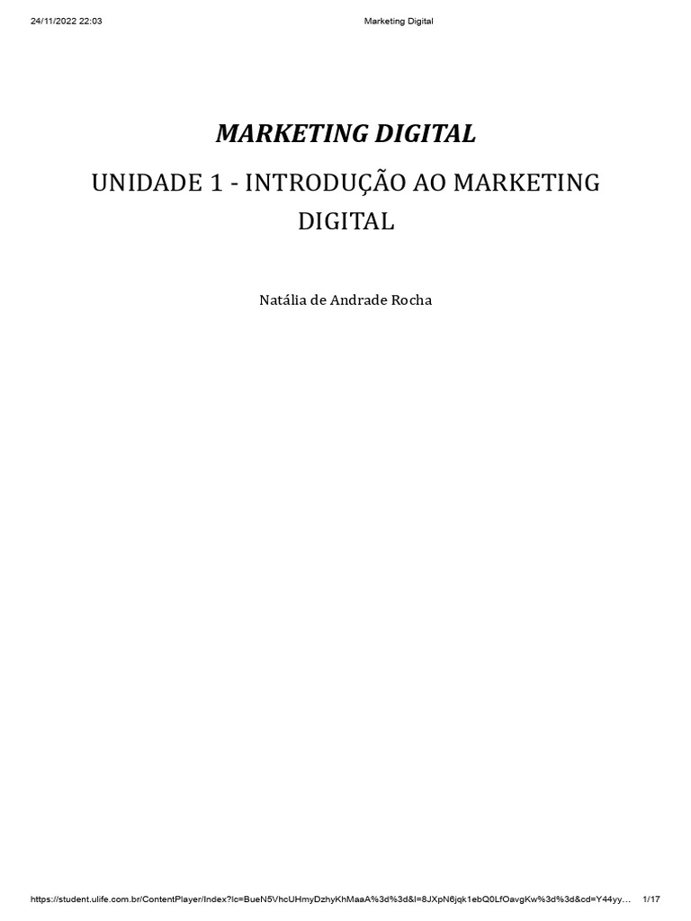 Introdução ao Marketing Digital | PDF | Marketing | Marketing digital