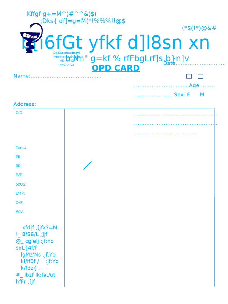 OPD Card Template for Patient Records | PDF