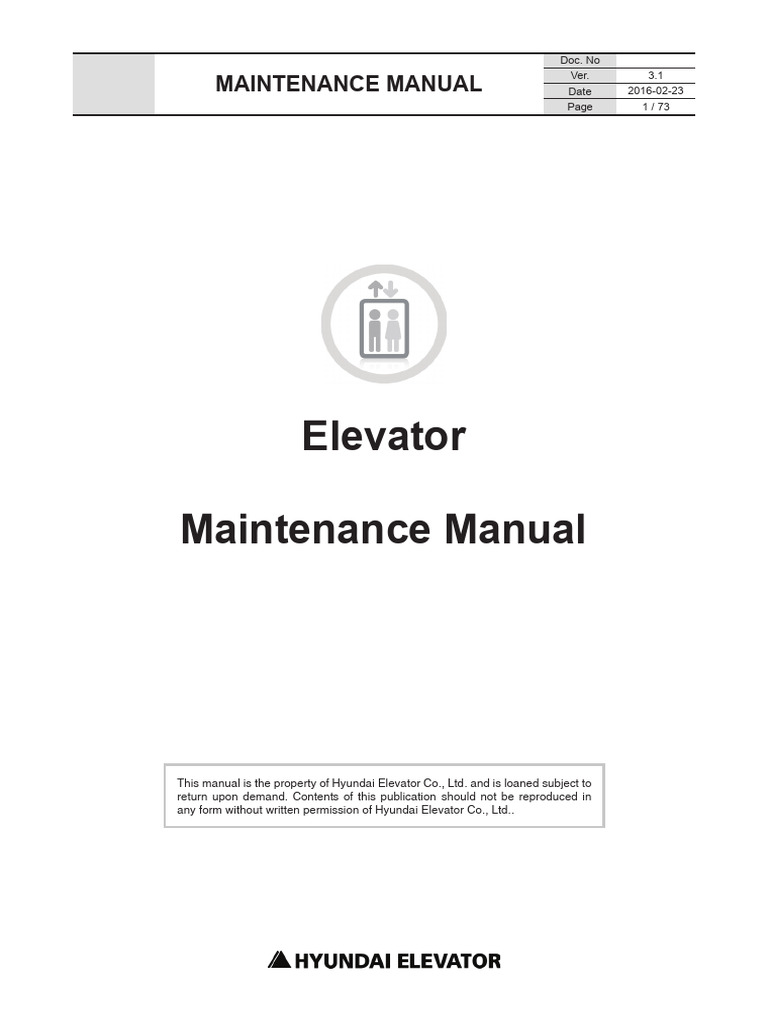 Hyundai Elevator Maintenance Manual | PDF | Elevator | Switch