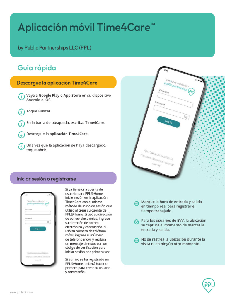 Guía de uso de Time4Care en español | PDF | Aplicación movil | Google Play