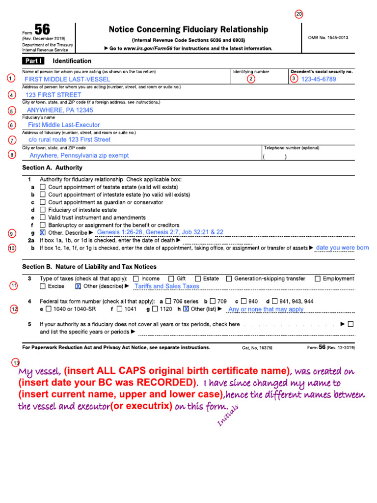 Complete Guide to Filling Form 56 | PDF | Social Security Number ...